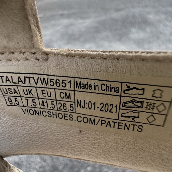 Vionic Rest Tala Cream Sandals Women's Sz 9.5 Leather T-Strap Comfort Sandal - Picture 9 of 9